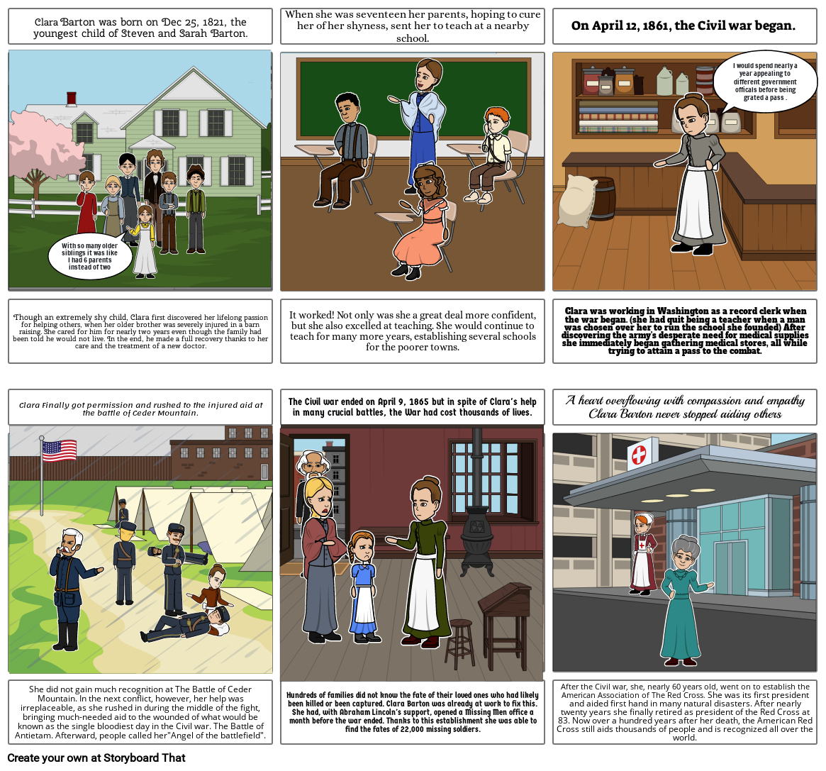 Clara Barton Storyboard by 6453a0e3