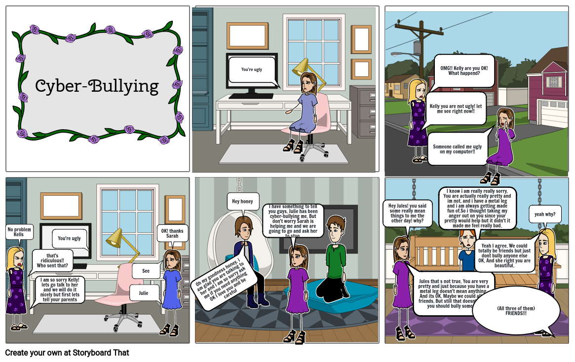 Cyber bullying Storyboard by 6474d955