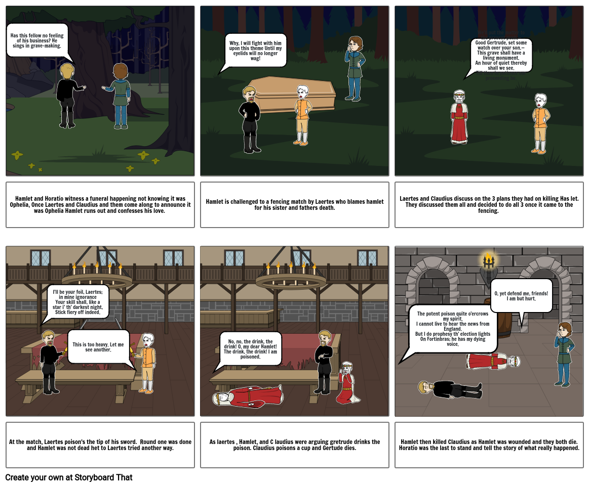 Hamlet Act 5 Storyboard by 64e04fa8