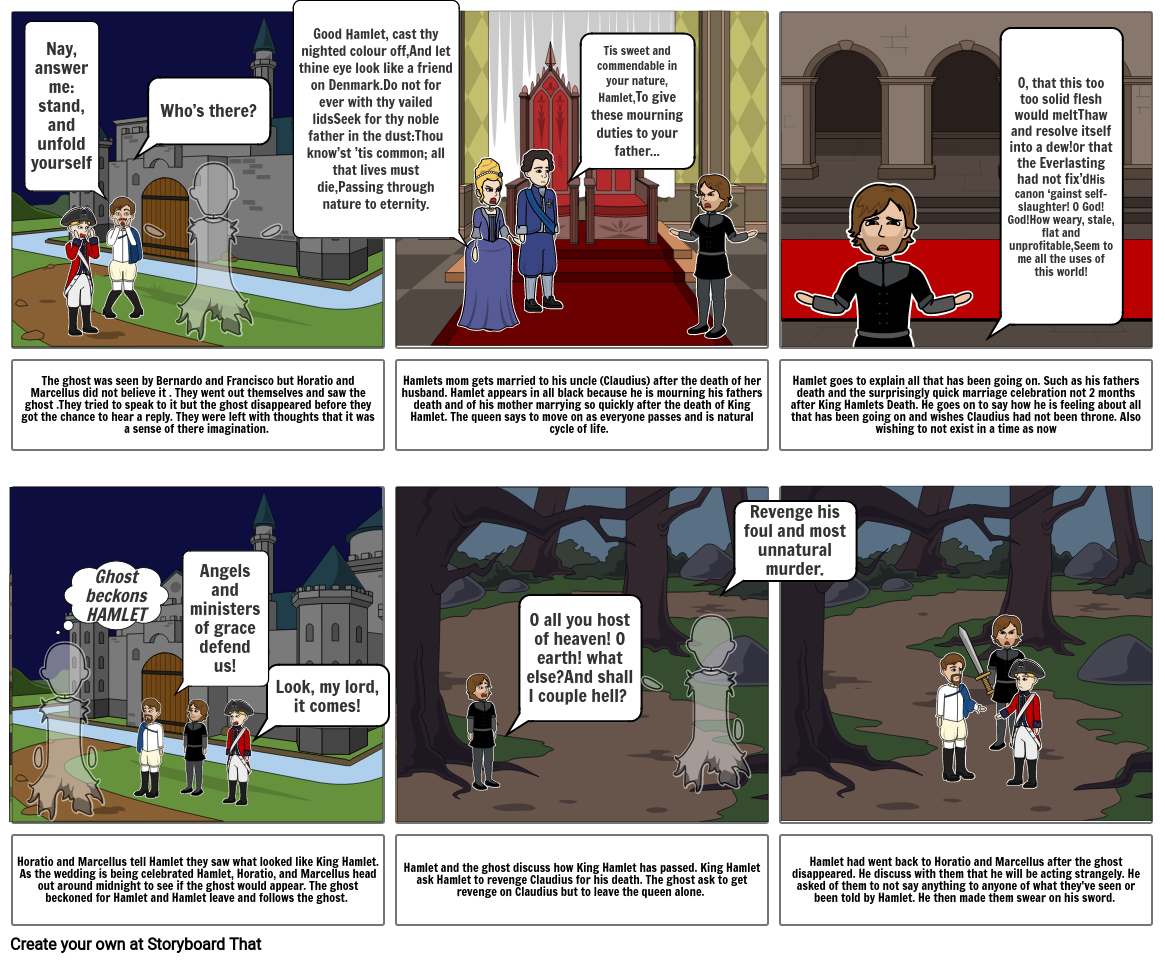 Hamlet Act1 Storyboard by 64e04fa8