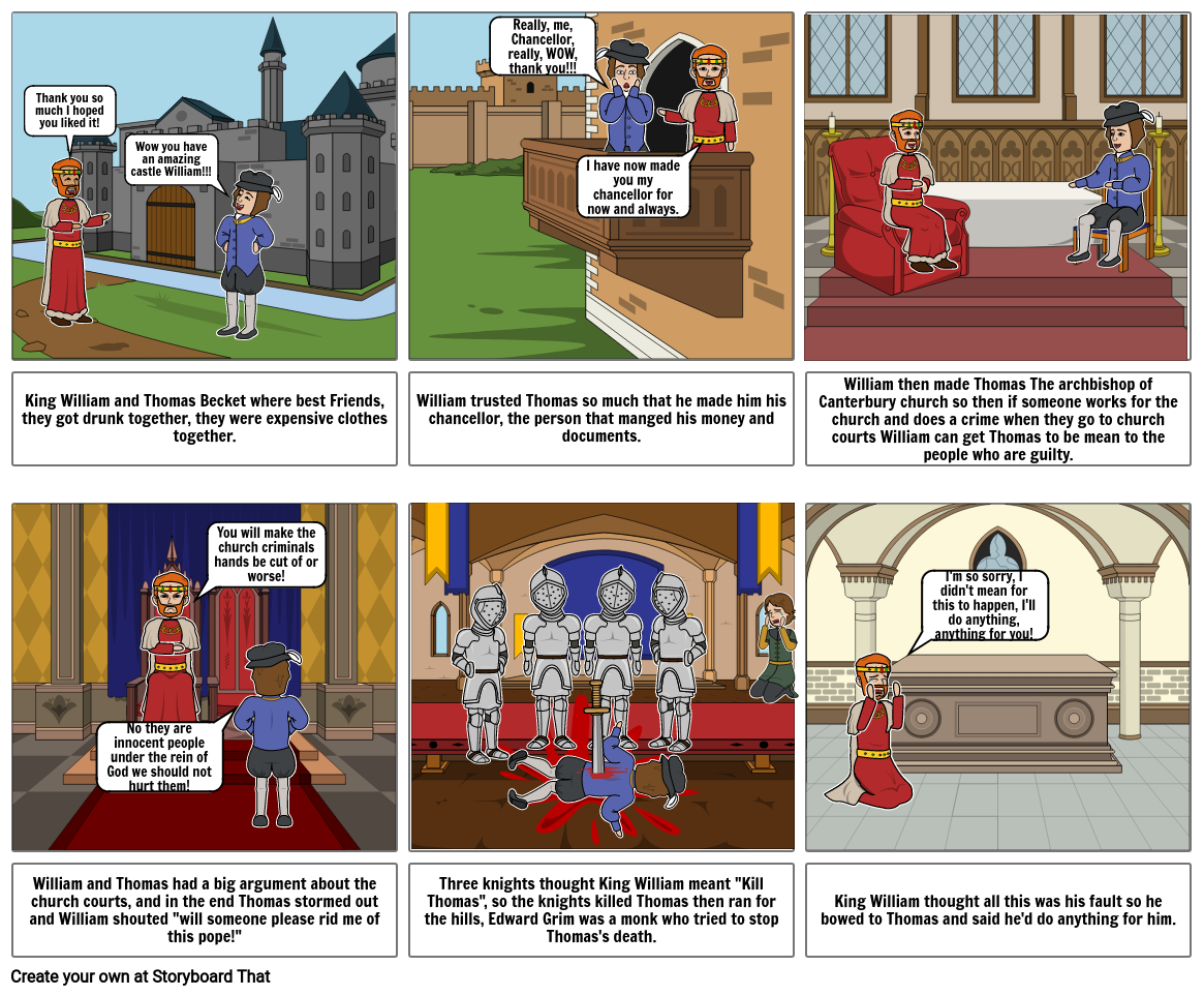 King William and Thomas Becket storyboard Storyboard