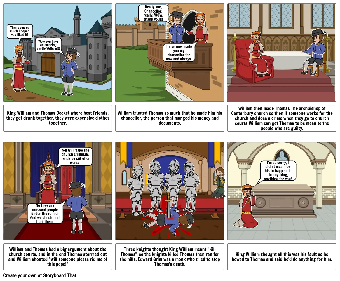 King William and Thomas Becket storyboard Storyboard