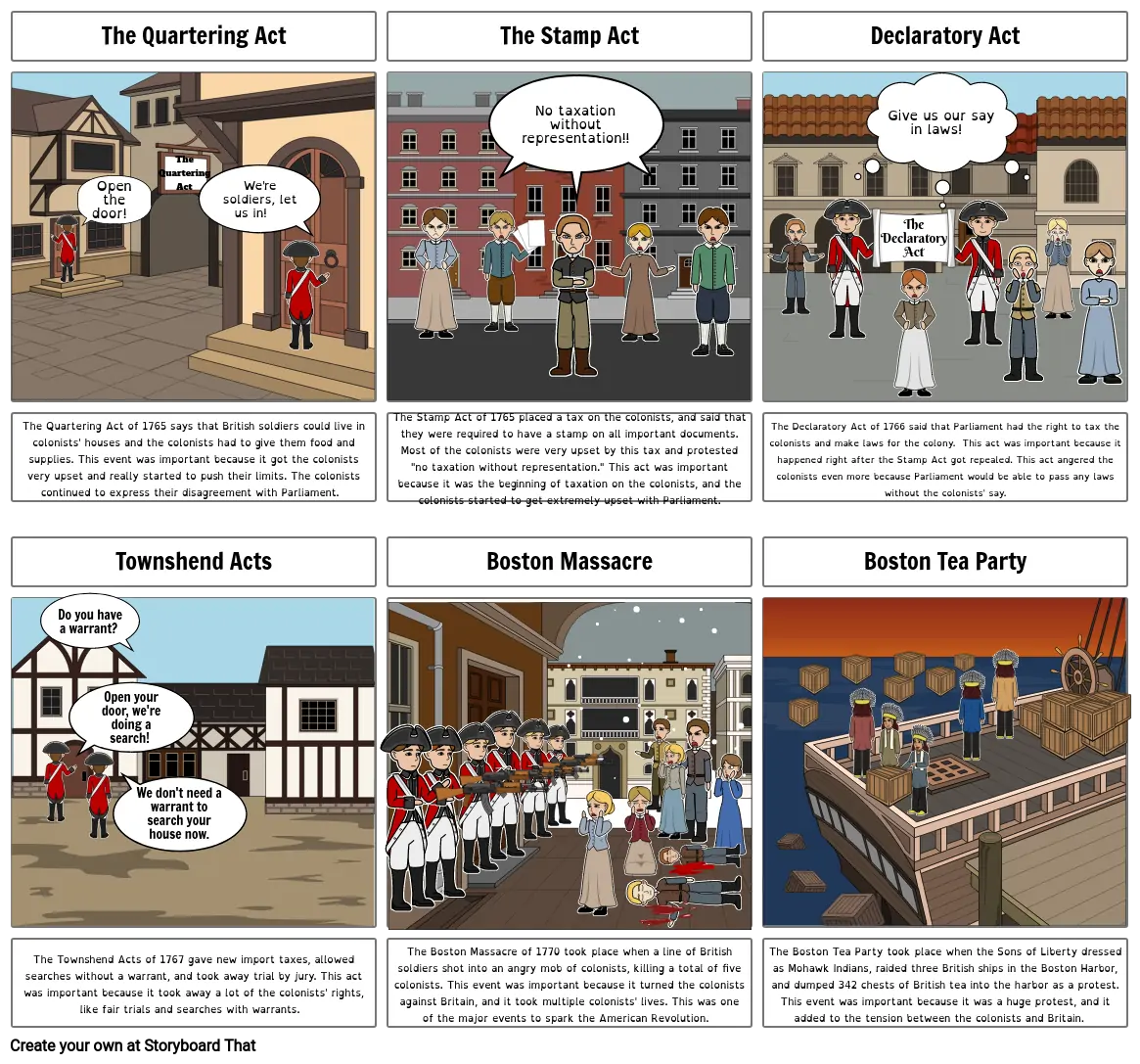 Causes of the Revolution Storyboard