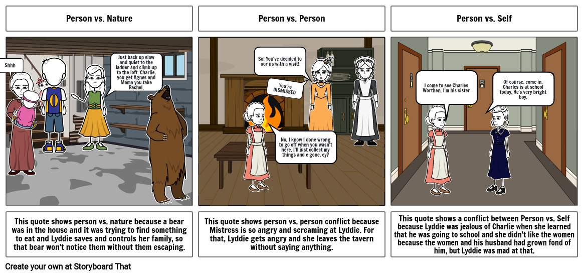 Conflict in Lyddie Storyboard