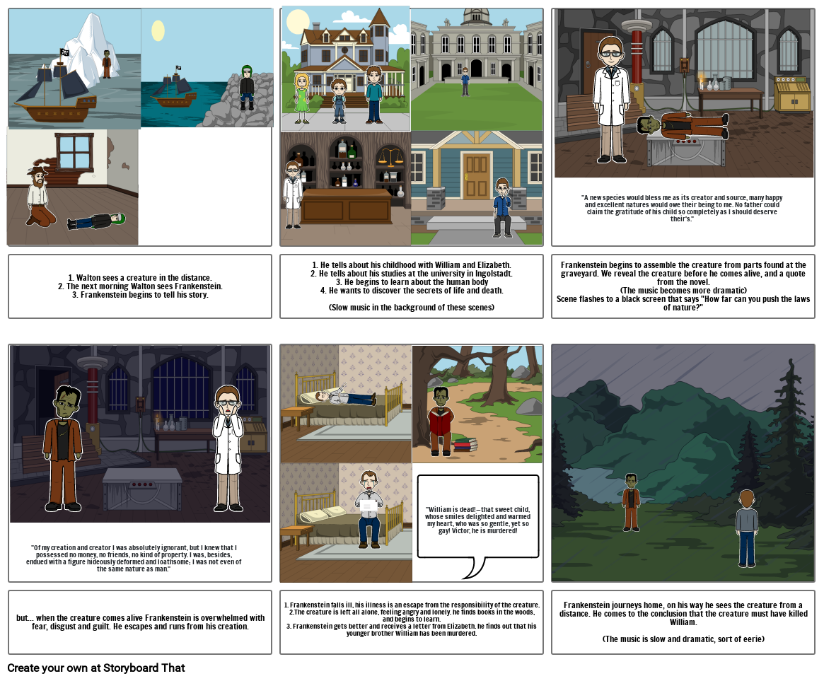 eng frankenstein Storyboard por 65ab3599