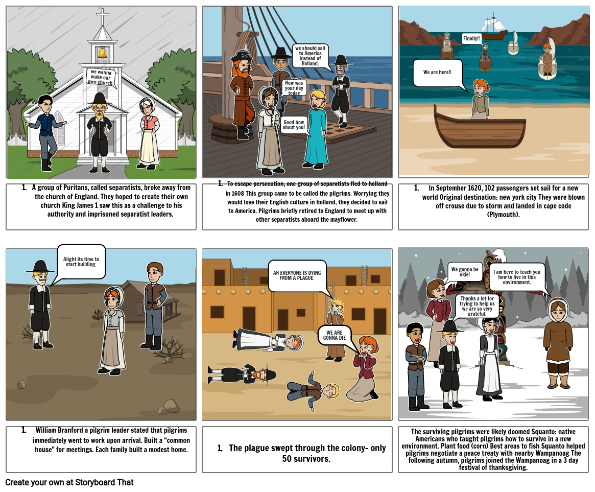 the Pilgrims story Storyboard by 65c1bc93