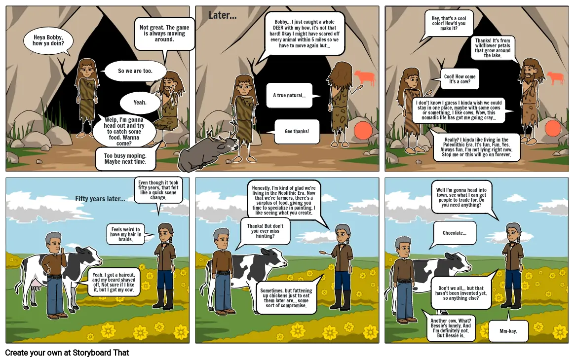 Paleolithic & Neolithic Age Comic Strip