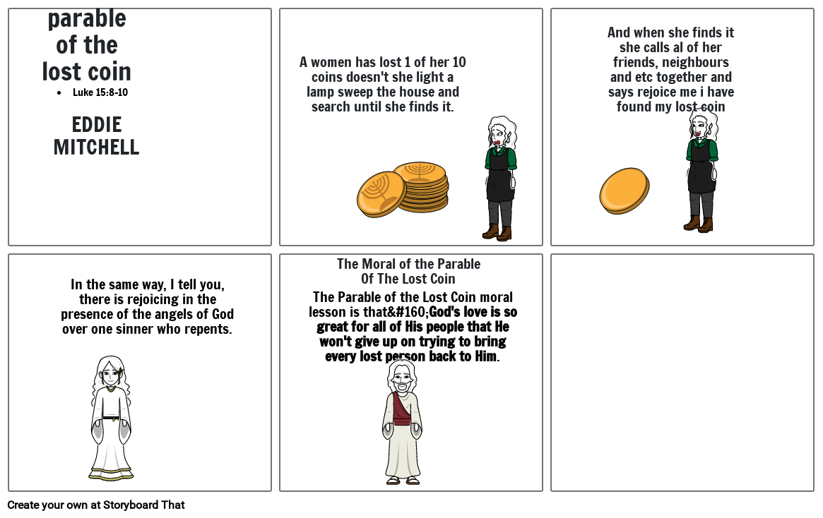 Parable of the lost coin Storyboard by 661c219b