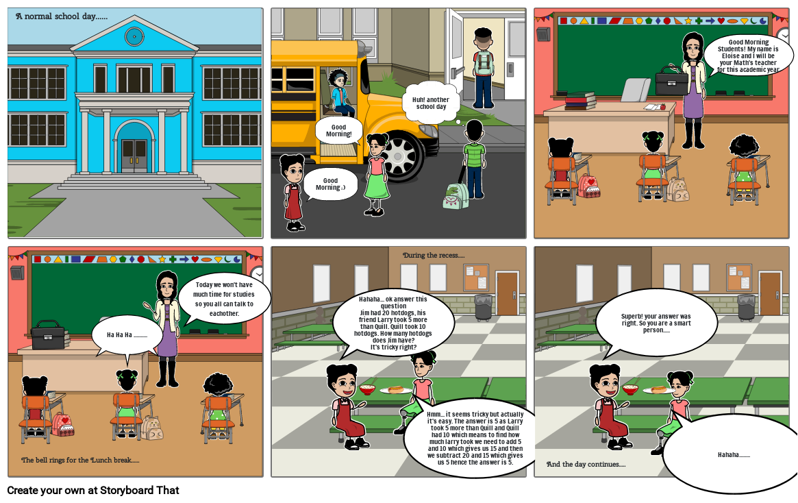 Math Story Comic Strip