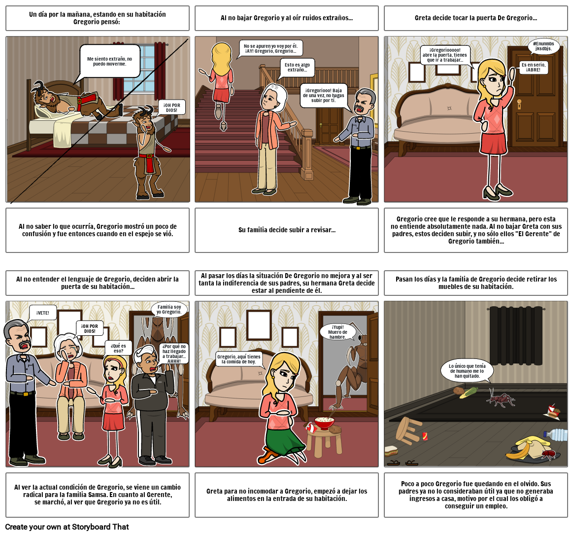 LA METAMORFOSIS FRANZ KAFKA Storyboard By Faa