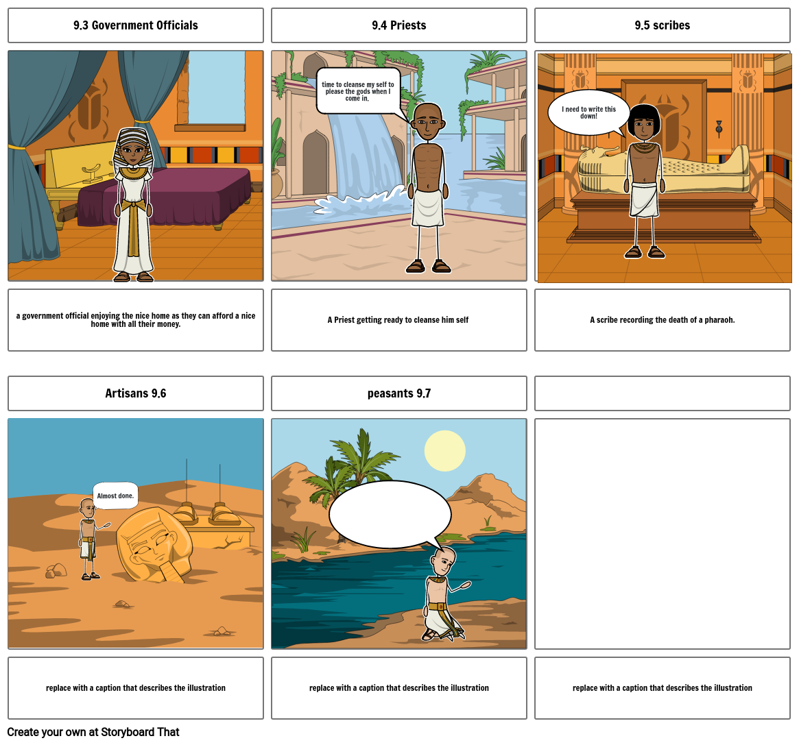 Daily Life In Ancient Egypt Storyboard By 665262e5