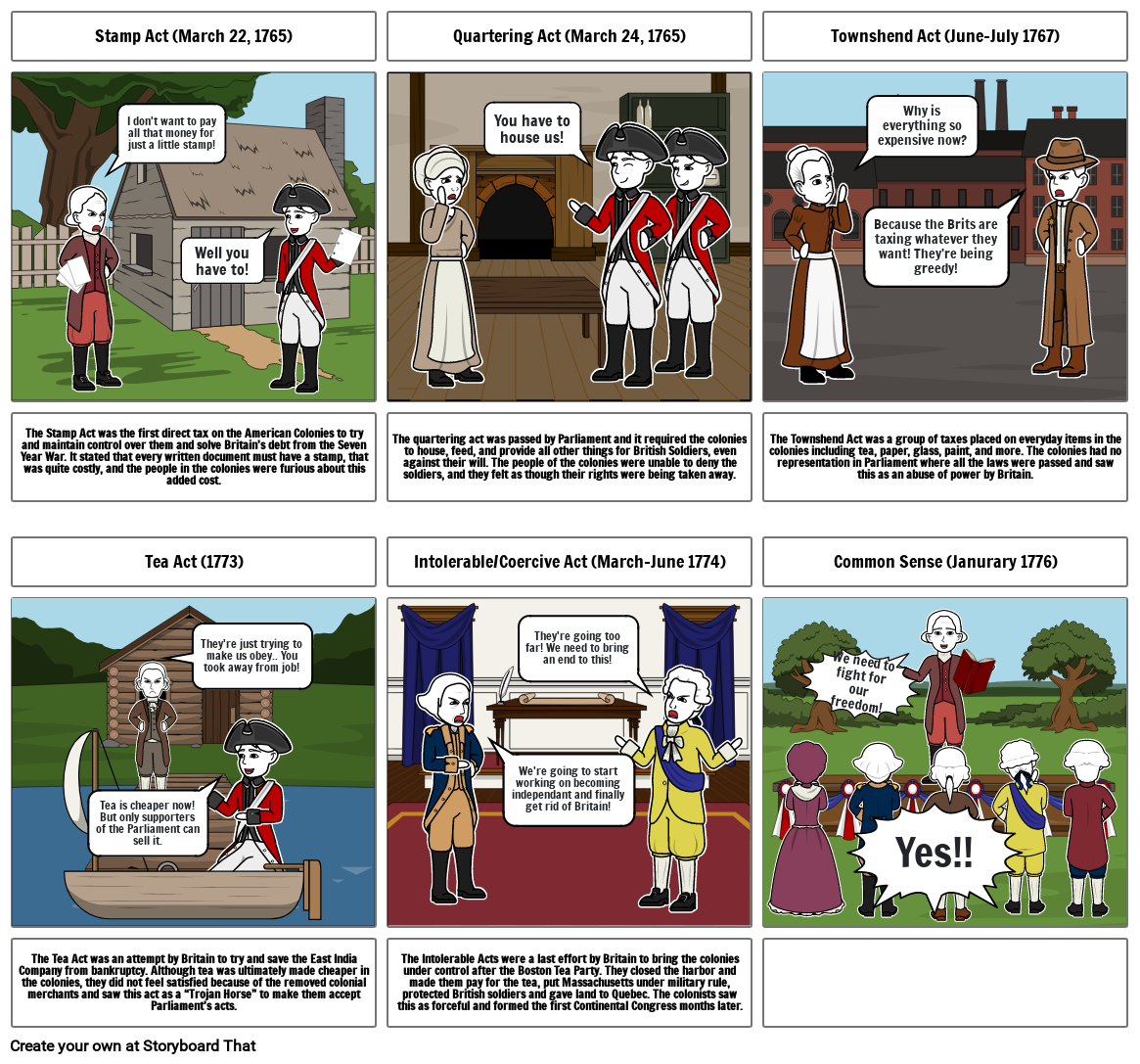 The American Revolution Storyboard Part 2