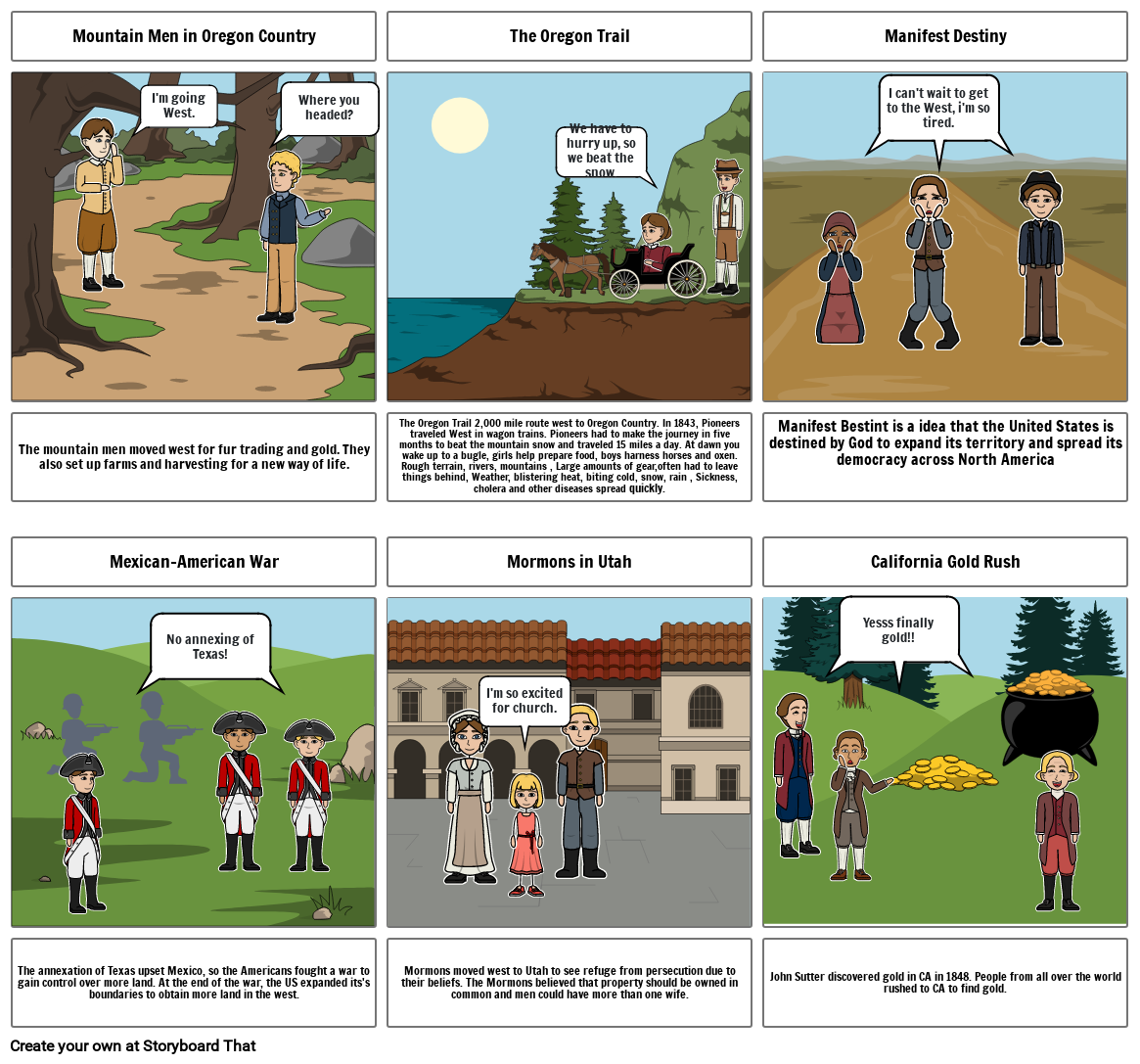 Westward Expansion Comic Strip Storyboard By 666e56e7 