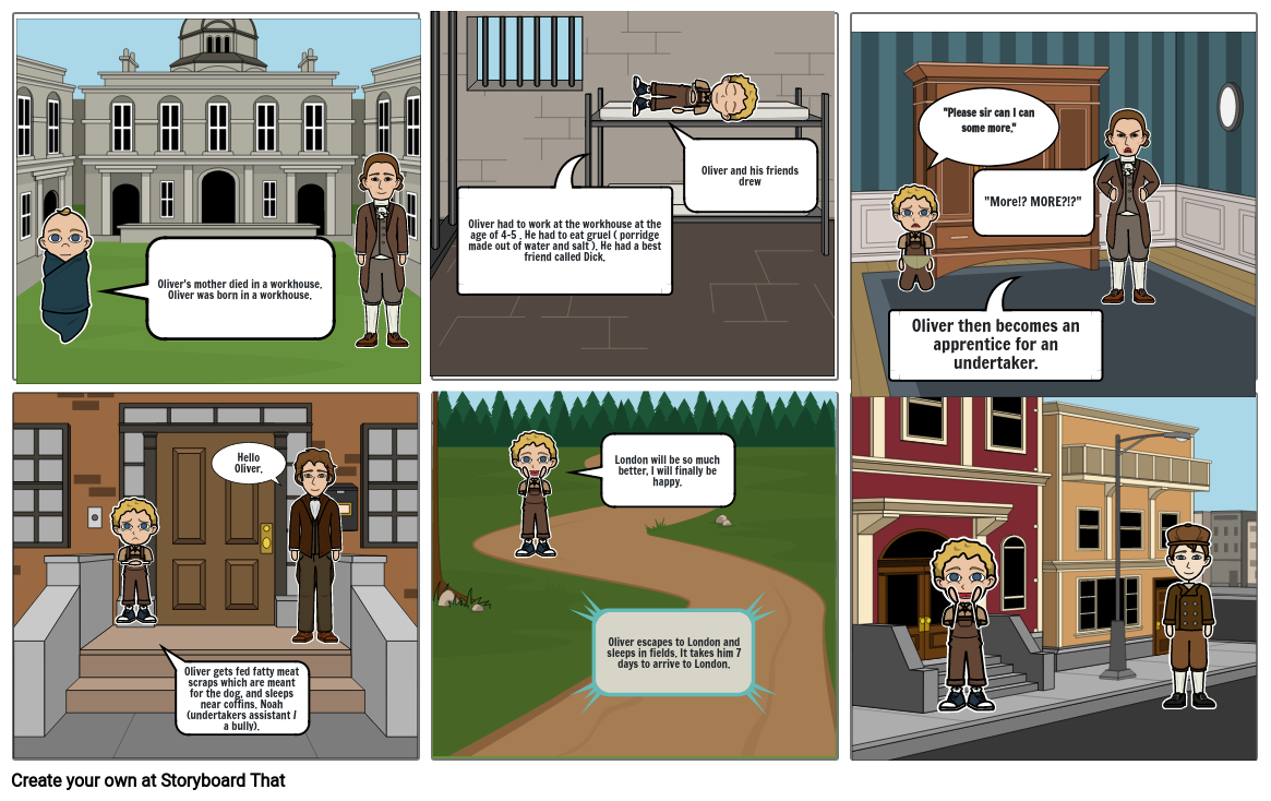 Oliver twist storyboard Storyboard by 668328e9