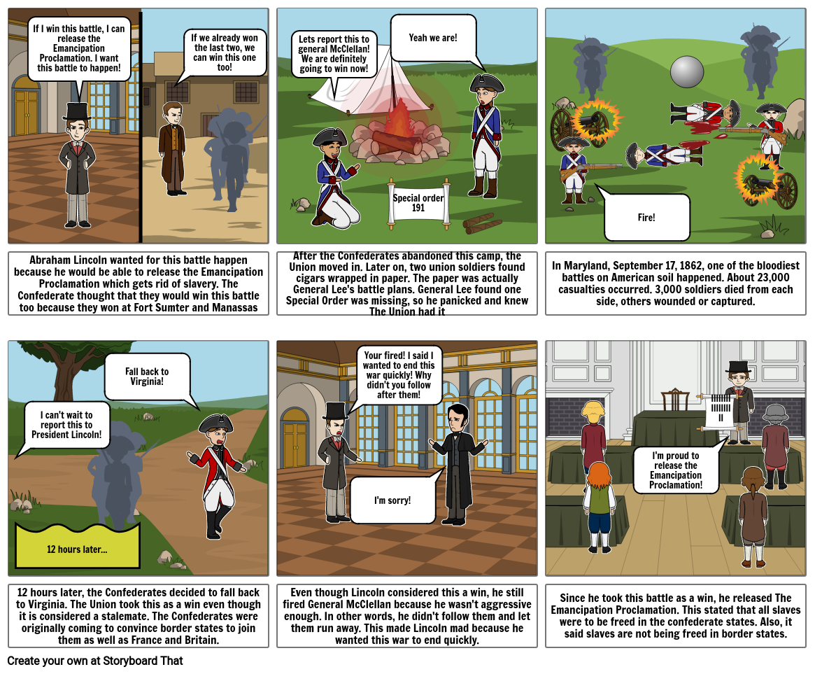 Battle of Antietam Storyboard by 6759ff76