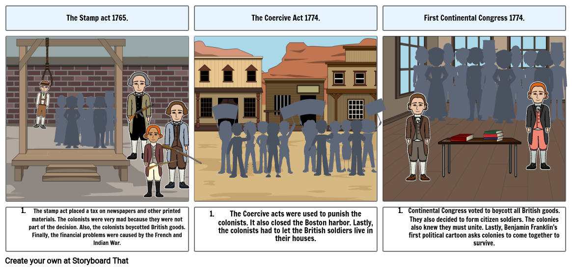 The Stamp act 1765. The Coercive Act 1774. First Con...