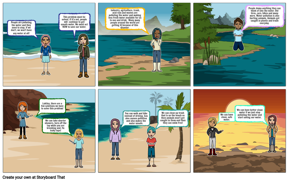 Water Pollution Storyboard by 67eb478b