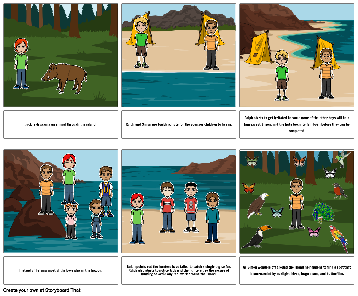 lotf-chapter-3-summary-storyboard-by-6811cfff