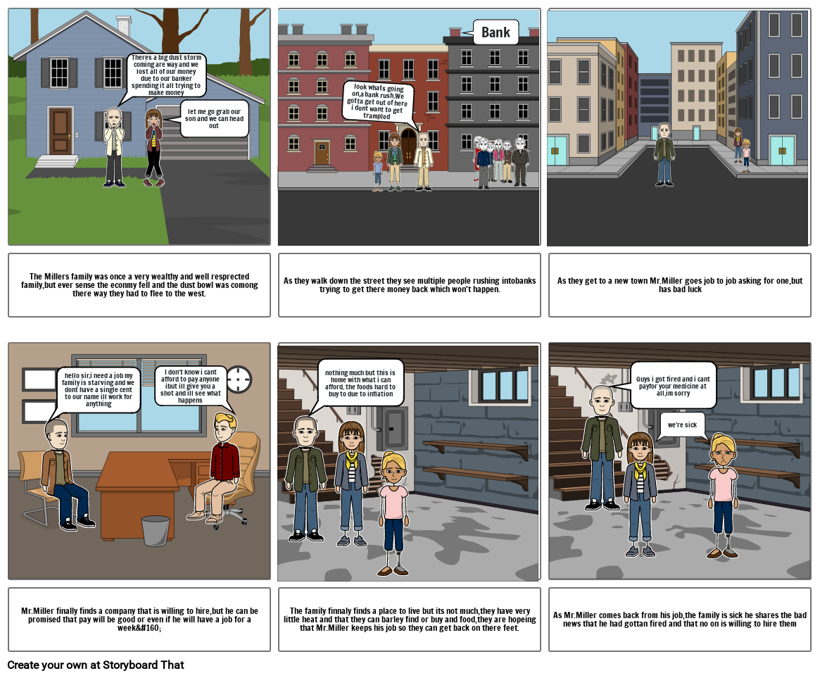 Great Depression storyboard Storyboard by 684d045a