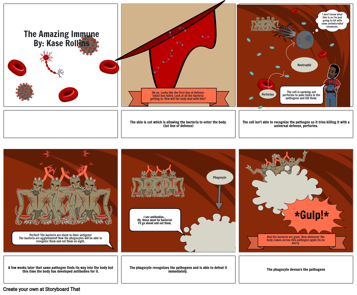 The Amazing Immune Comic Strip Storyboard By 689af2c6