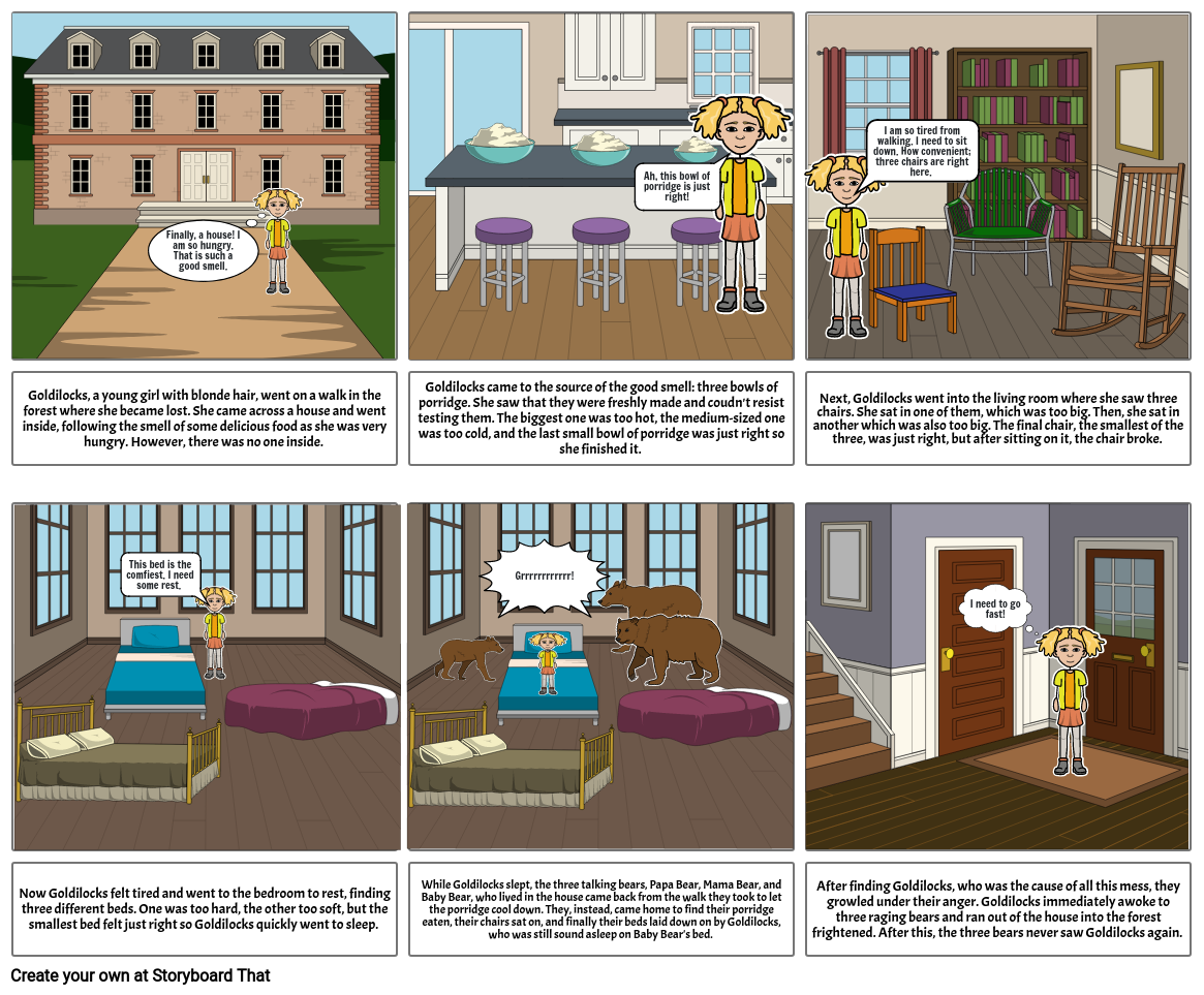 Goldilocks and the Three Bears Storyboard by 69d4becf