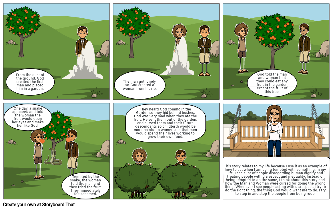 The Second Creation Story Storyboard By 69d74b58