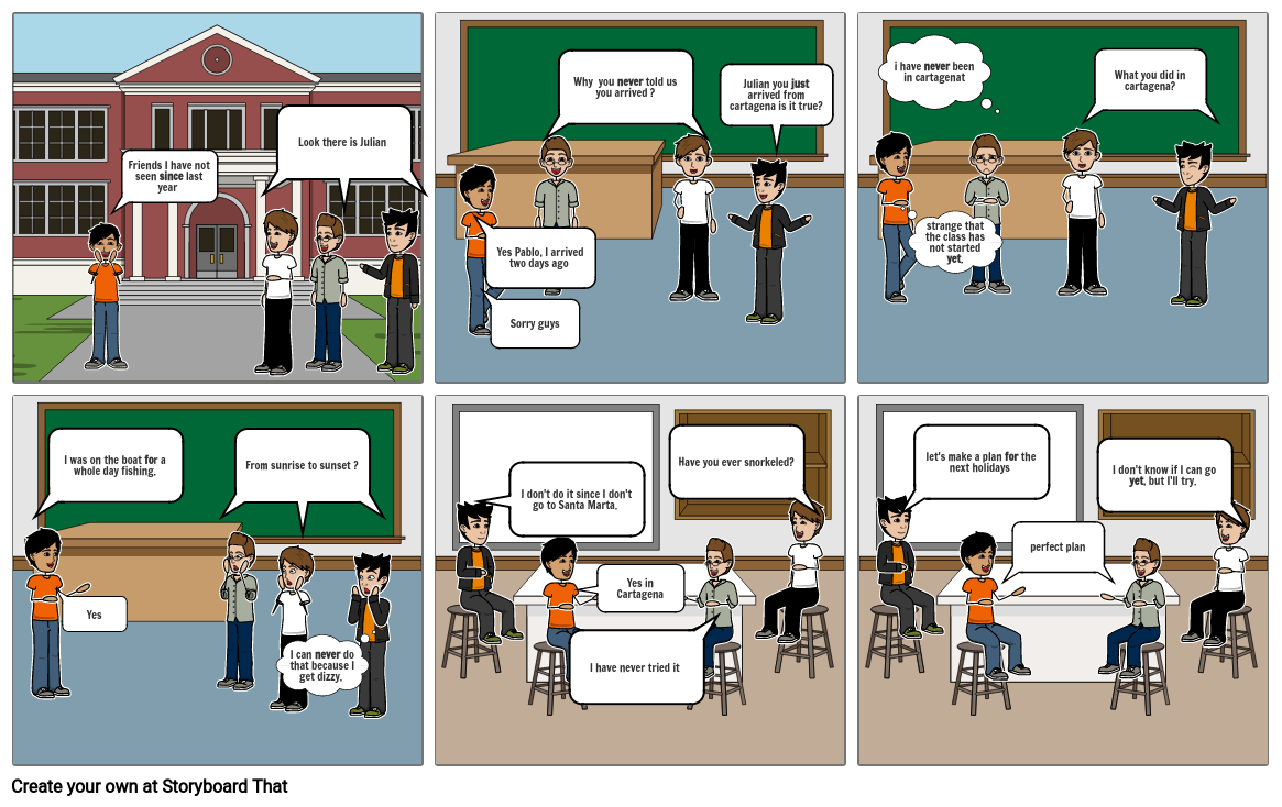 Easy grammar comic Storyboard by 6a59d530