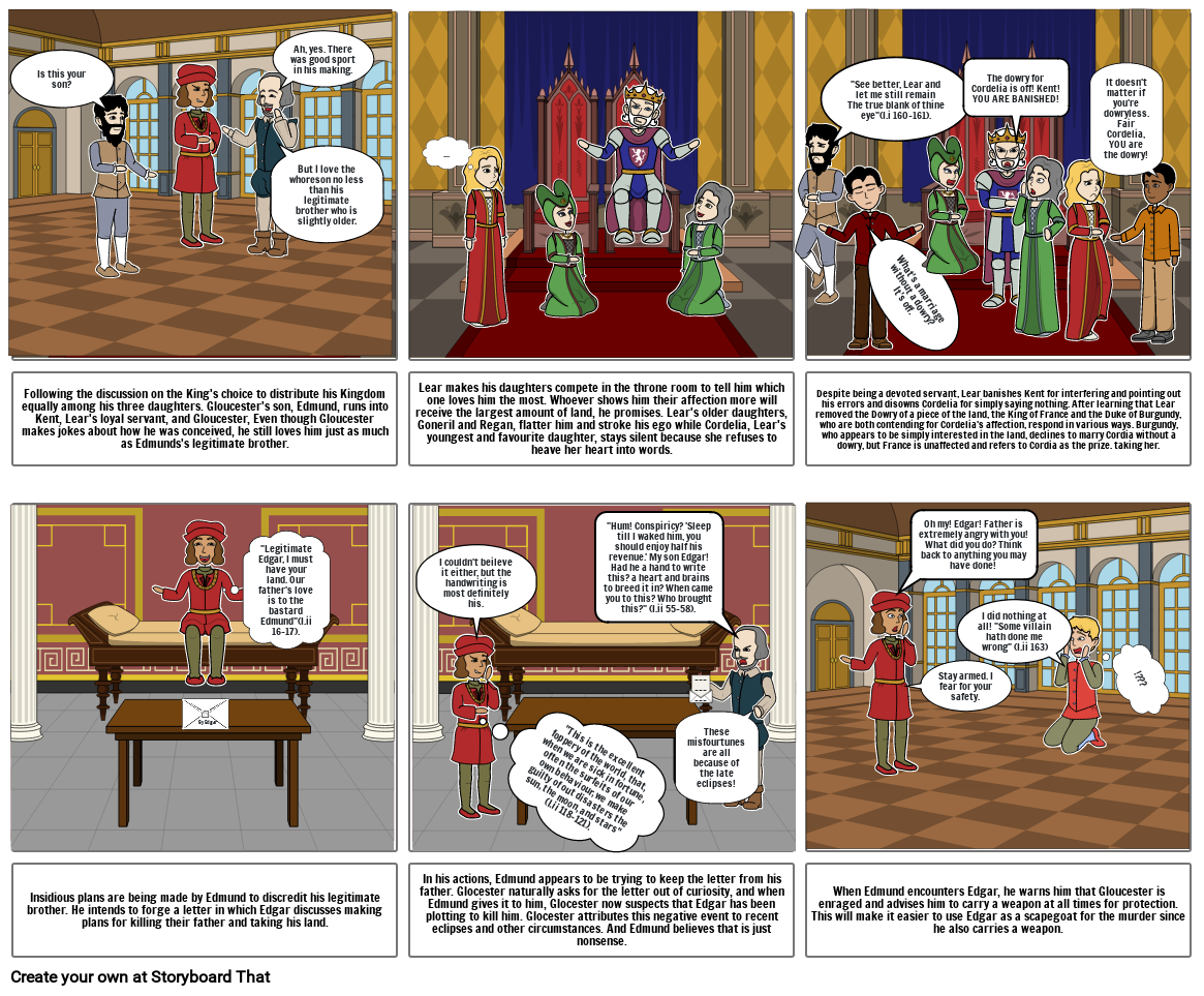 King Lear Act 1 Storyboard By 6a99e9da