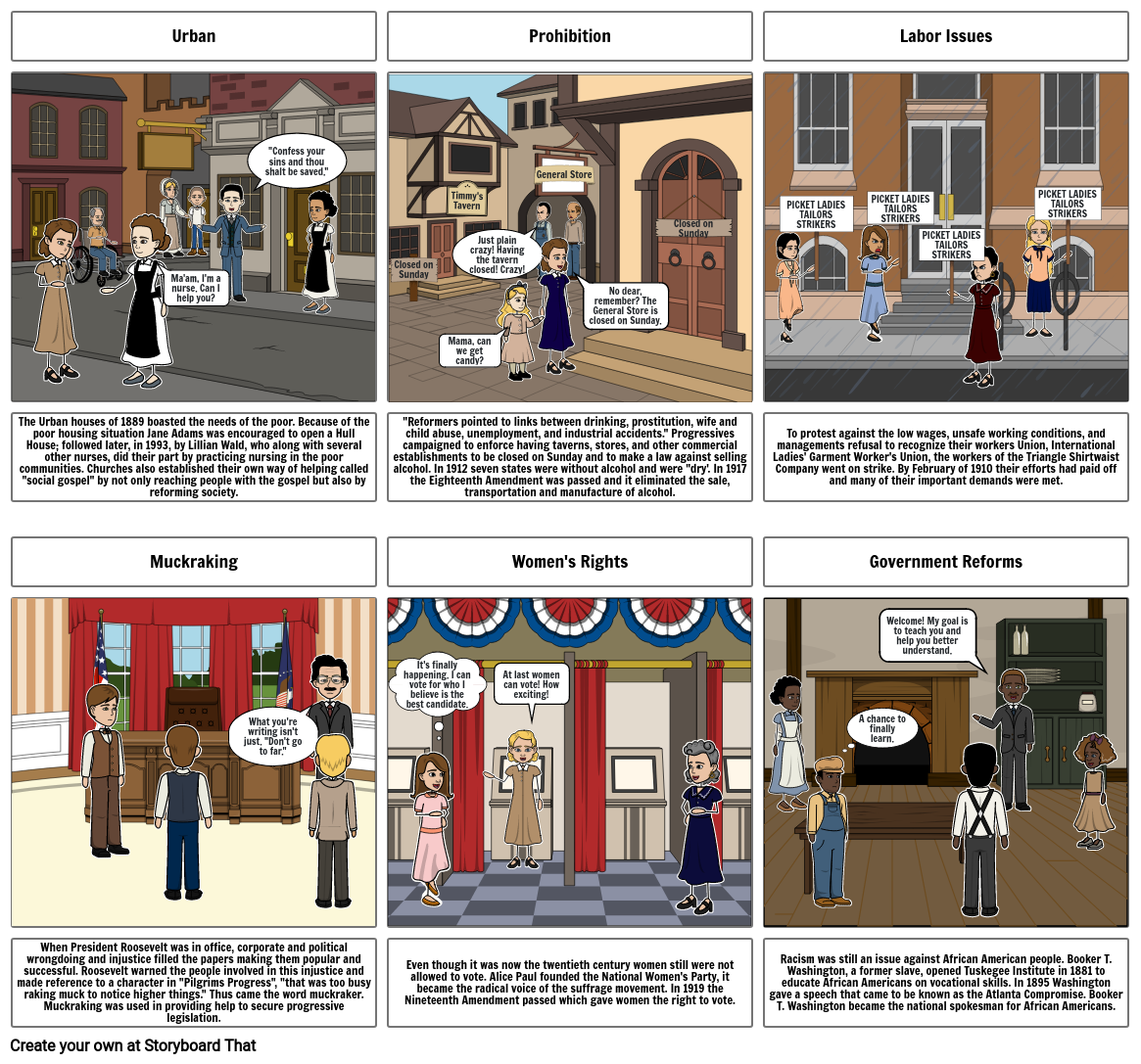 Progressive Era Storyboard by 6af4f9a5