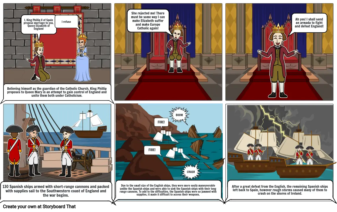 Spanish Armada Storyboard Storyboard by 6b6a4a7b