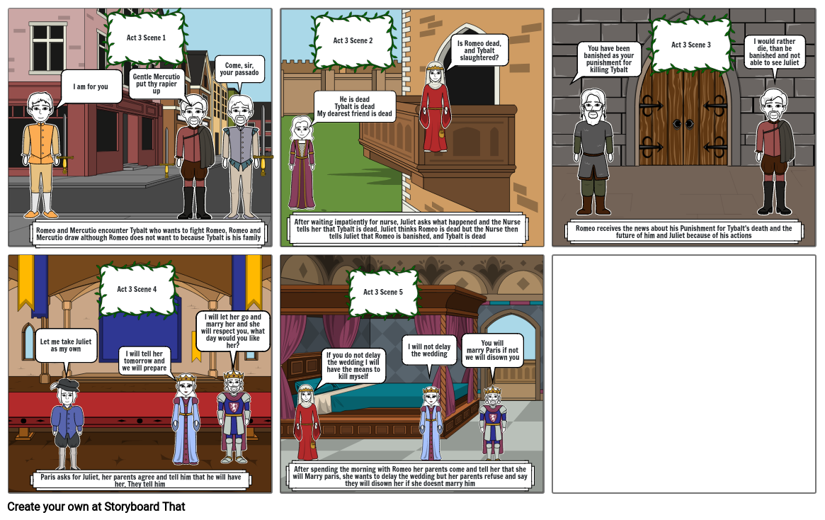 Romeo And Juliet Storyboard Storyboard By 6b7dad57