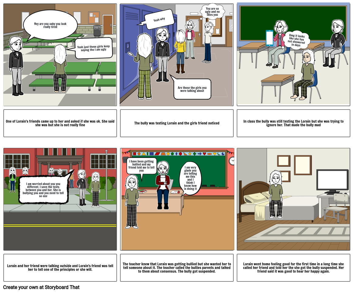 cyberbullying project Storyboard by 6bac48b9