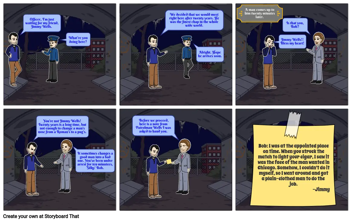 English Multiple Assessment- Comic Strip- After Twenty Years...
