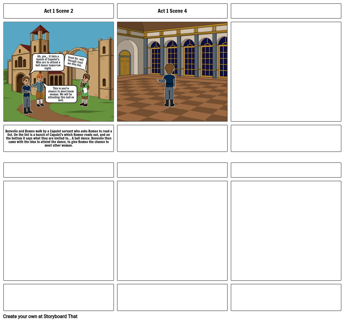 Romeo and Juliet Final Assignment Storyboard by 6c031c43