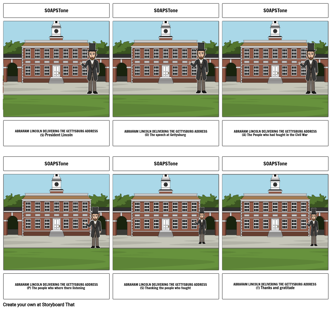 Gettysburg Address Storyboard By 6c38775b