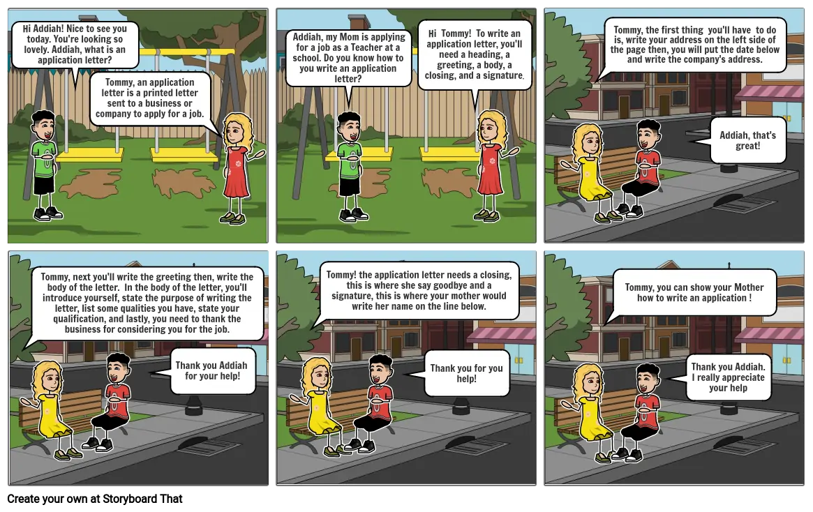 Application Letter Comic Strip