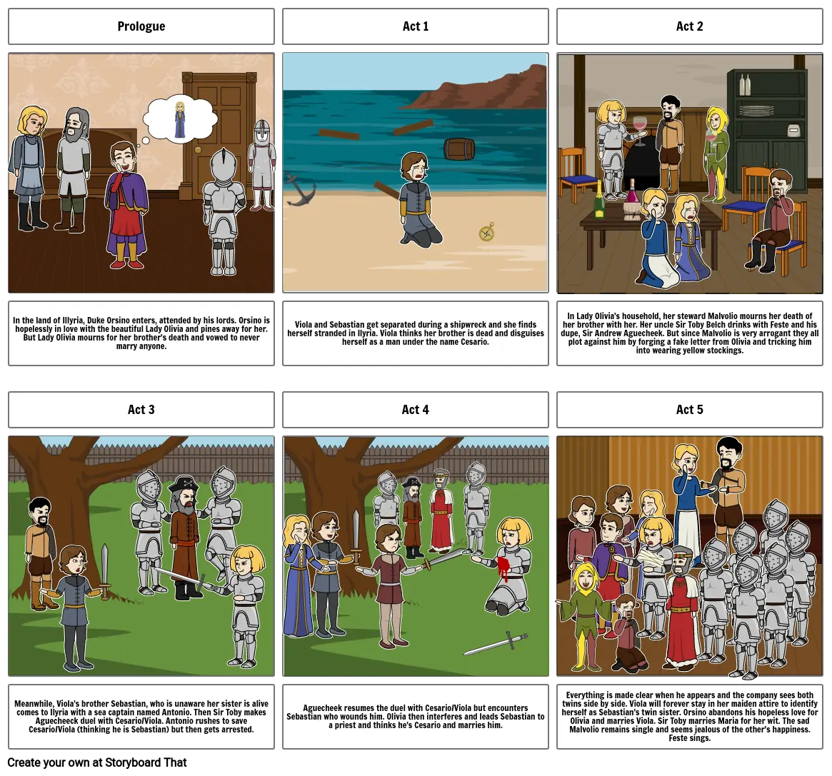 Twelfth Night Storyboard