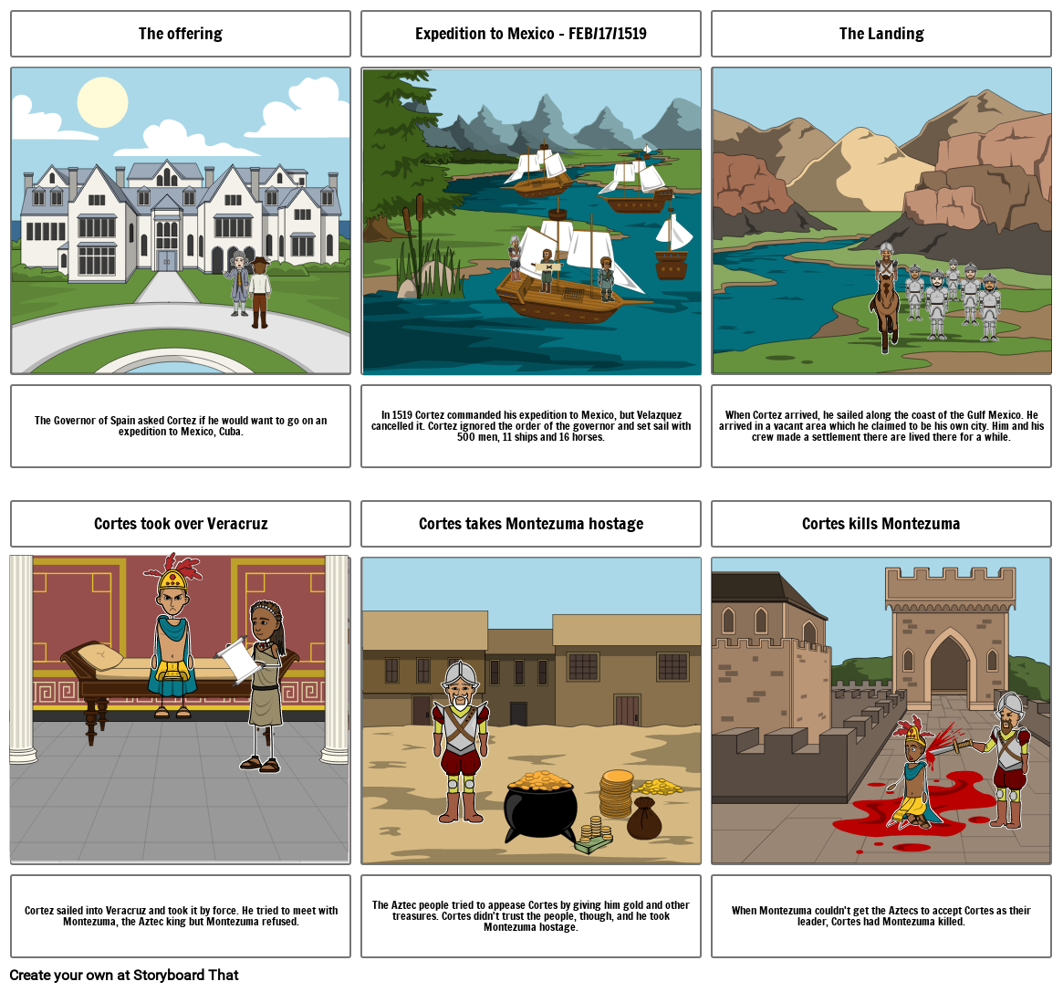 Humanities Spanish Cortez Storyboard by 6c8ddb3c