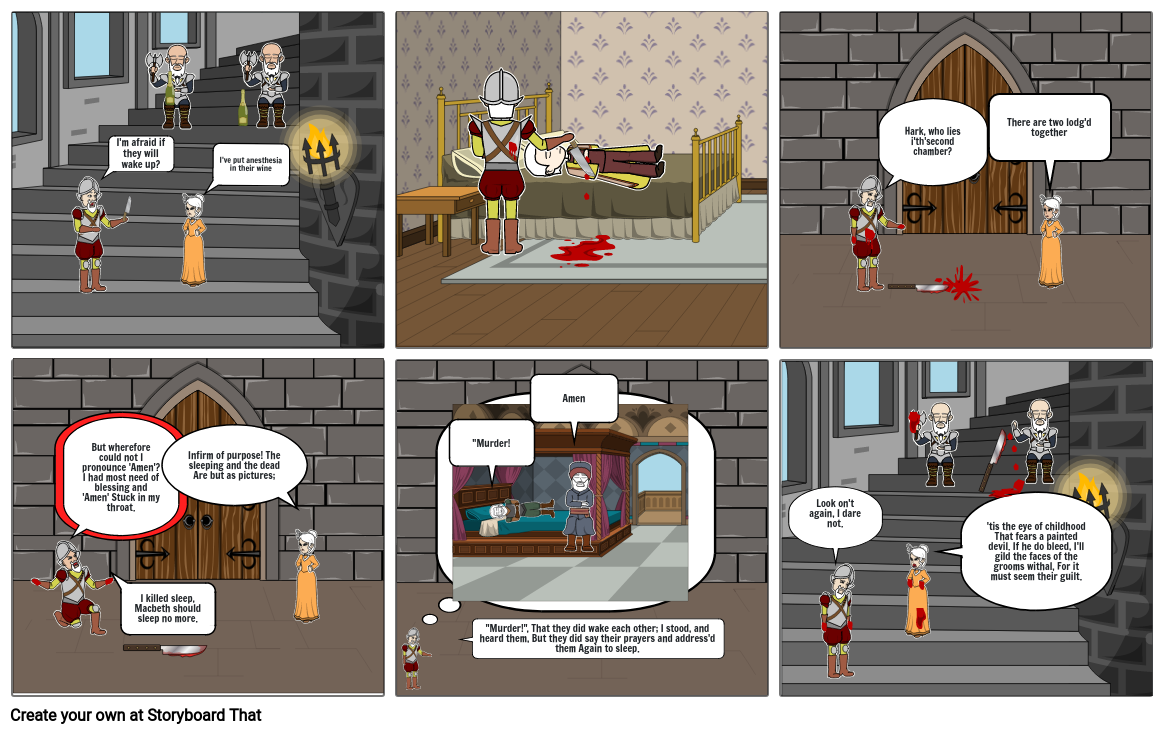 Macbeth act2 scene2 Storyboard by 6c9b7da9