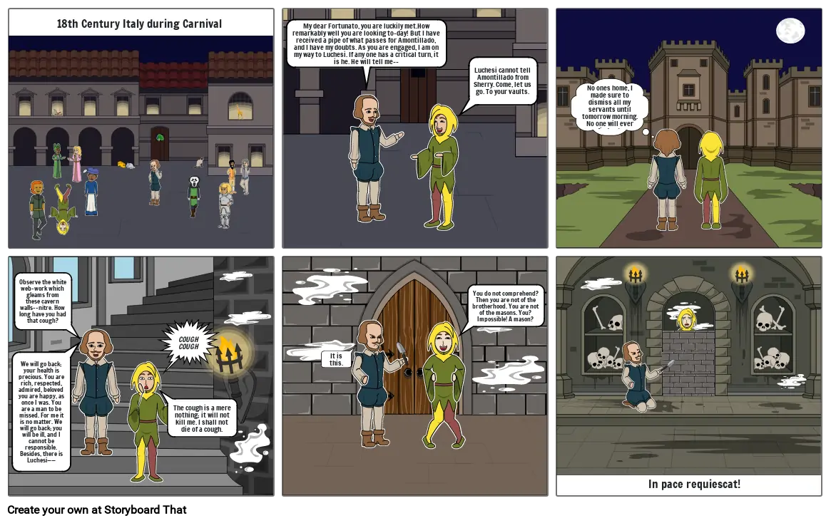 The Cask of Amontillado Comic Strip