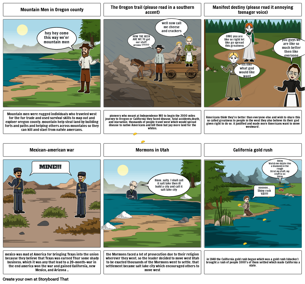 Olive Greenfield-Bowyer Westward Expansion Storyboard