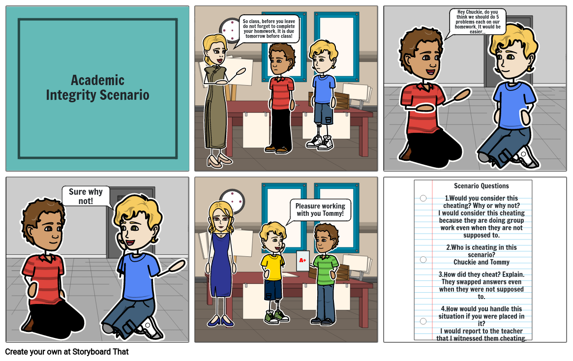 Academic Dishonesty Storyboard Storyboard By 6d31b7de