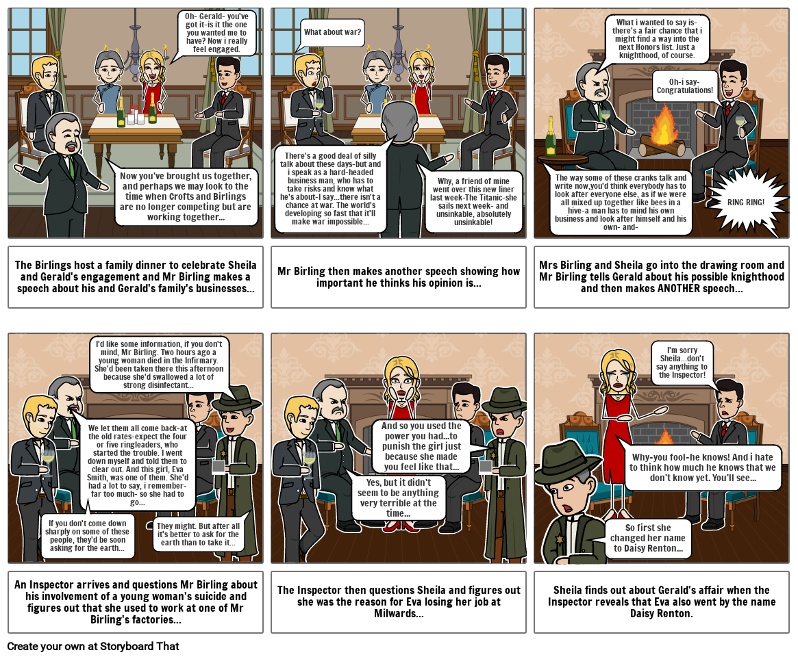 An Inspector Calls - Act One Storyboard por 6d56b91f