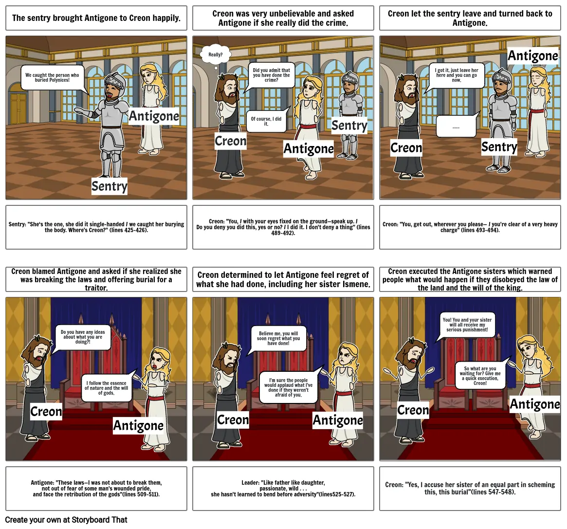 Antigone Comic Strips Storyboard by 6d739755