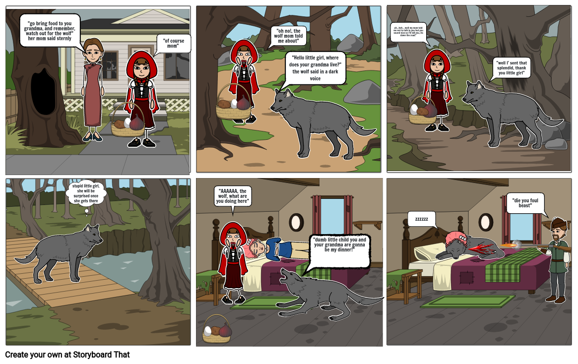 Little red riding hood Storyboard by 6dc25b30