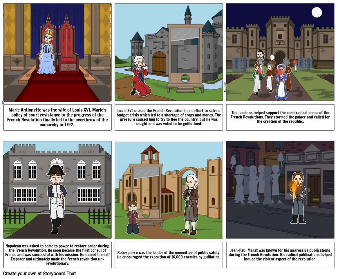 French Revolution Cartoon Storyboard by 6de049f5