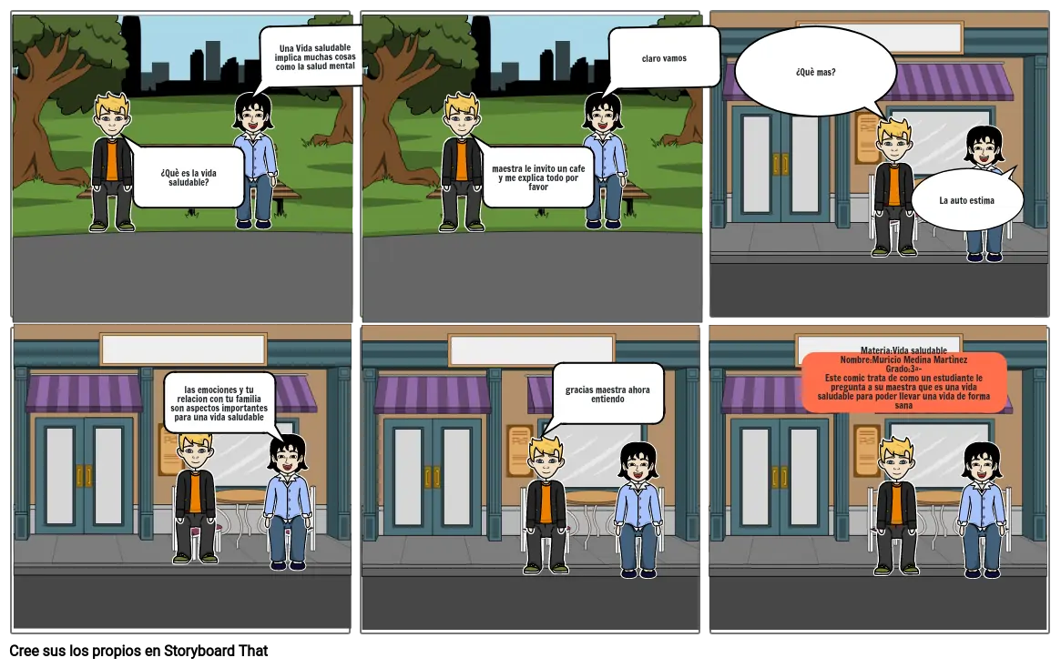 vida saludable comic 2.0 Storyboard by 6e04714a