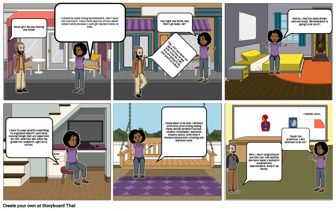 Stress Management!! Storyboard by 6e80e9d6