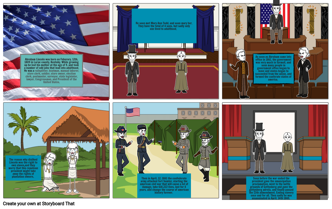 Abraham Lincoln Storyboard by 6f04e926