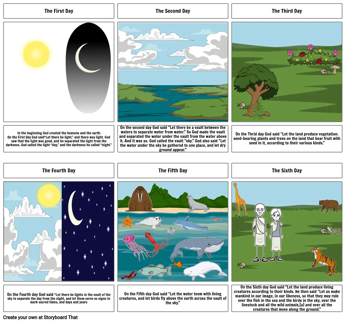 Genesis - The Creation Story Storyboard by 6f958458